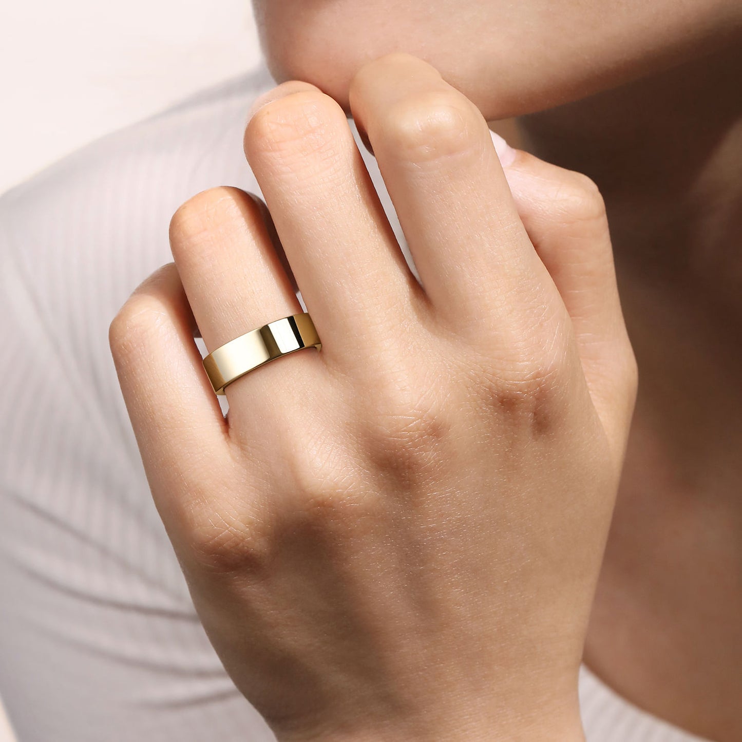 14K Yellow Gold 6mm High Polished Cigar Band