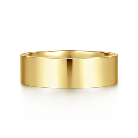 14K Yellow Gold 6mm High Polished Cigar Band