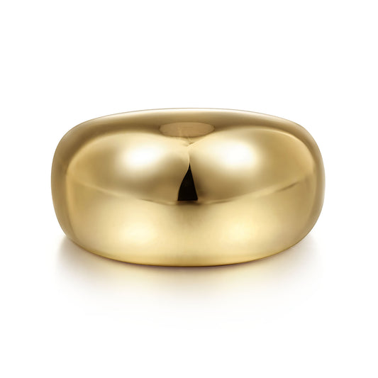 14K Yellow Gold High Polished Domed Ring