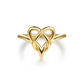 14K Yellow Plain Gold Heart Infinity Ring