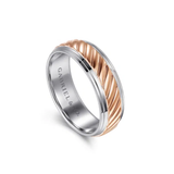 SAMPLE -Two Toned Carved Men's Wedding Band