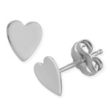 14K White Gold Heart Earrings