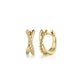 Criss Cross Huggie Hoops