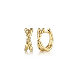 Criss Cross Huggie Hoops