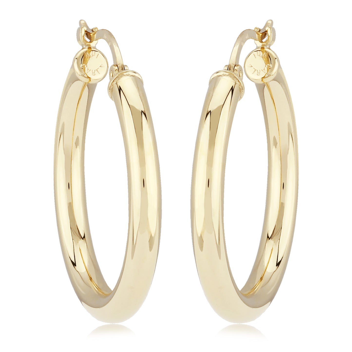 14K Gold Tube Hoop Earrings