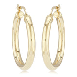 14K Gold Tube Hoop Earrings
