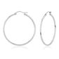 14K White Gold Narrow Hoop Earrings