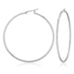 14K White Gold Thin Large Hoop Earrings