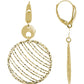 14K Y/G Cut Out Patterned Circle Dangle Earrings With Leverbacks