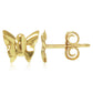 14K Gold Butterfly Stud Earrings
