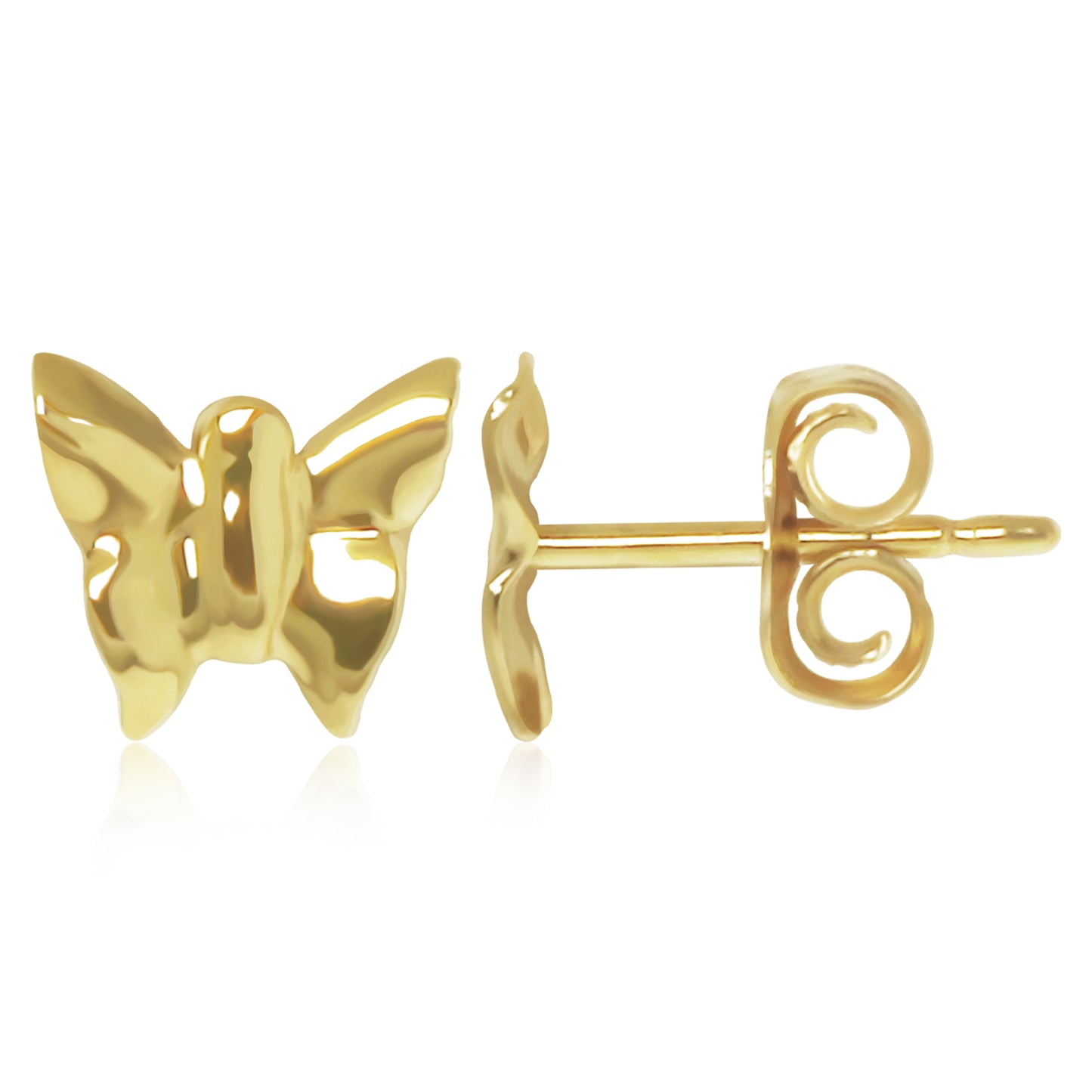 14K Gold Butterfly Stud Earrings