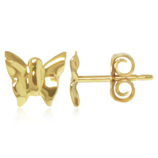 14K Gold Butterfly Stud Earrings