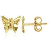 14K Gold Butterfly Stud Earrings