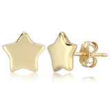 14K Flat Star Stud Earrings