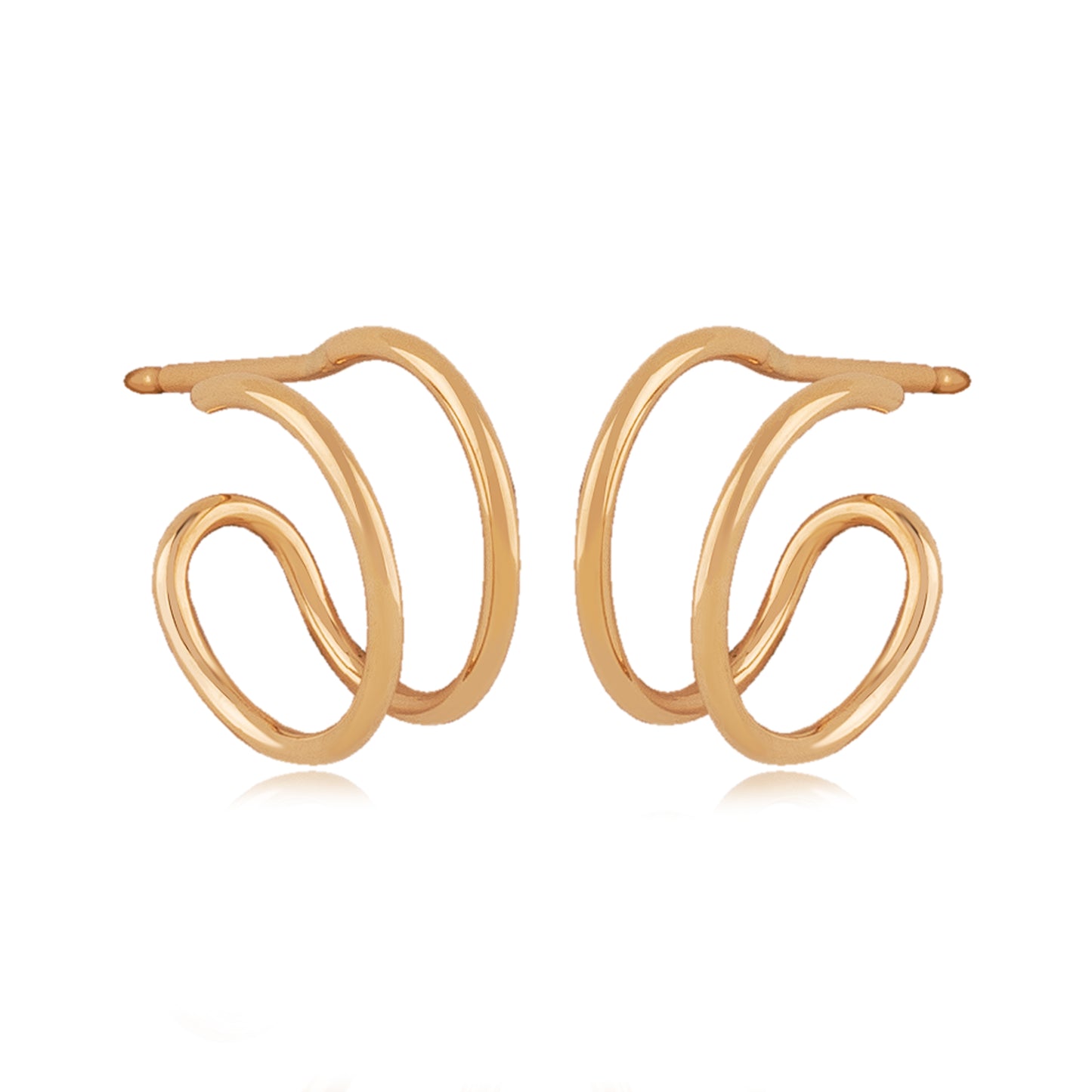 14K Plain Double Hoop Earring