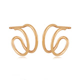 14K Plain Double Hoop Earring