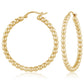 14K Med Beaded Hoop Earring