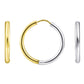 14K Two Toned Reversible Hoop Earrings