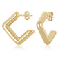 14K Round Square J Hoop Earrings