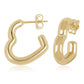 14K Small Open Heart J Hoop Earrings