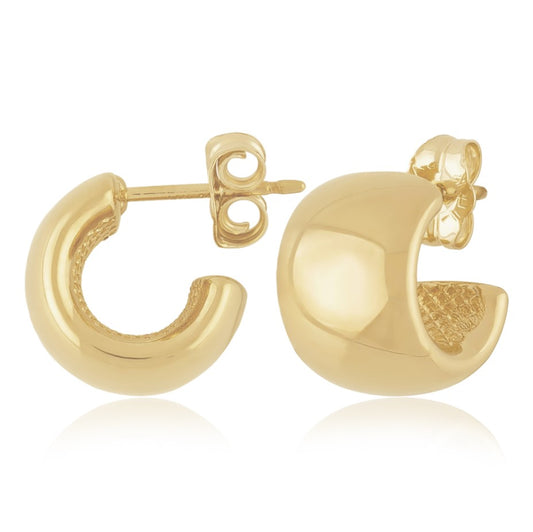 14K Plain Band Hoop Earrings