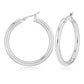 14K White Gold Hoop Earrings