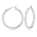 14K White Gold Hoop Earrings
