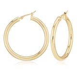 14K Large Tube Hoop Earrings
