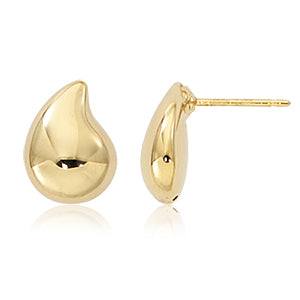 14K Yellow Gold Sm Teardrop Stud Earring