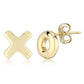 14K Yellow Gold Hug & Kiss Stud Earrings