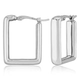 14K White Gold Square Hoop Earring