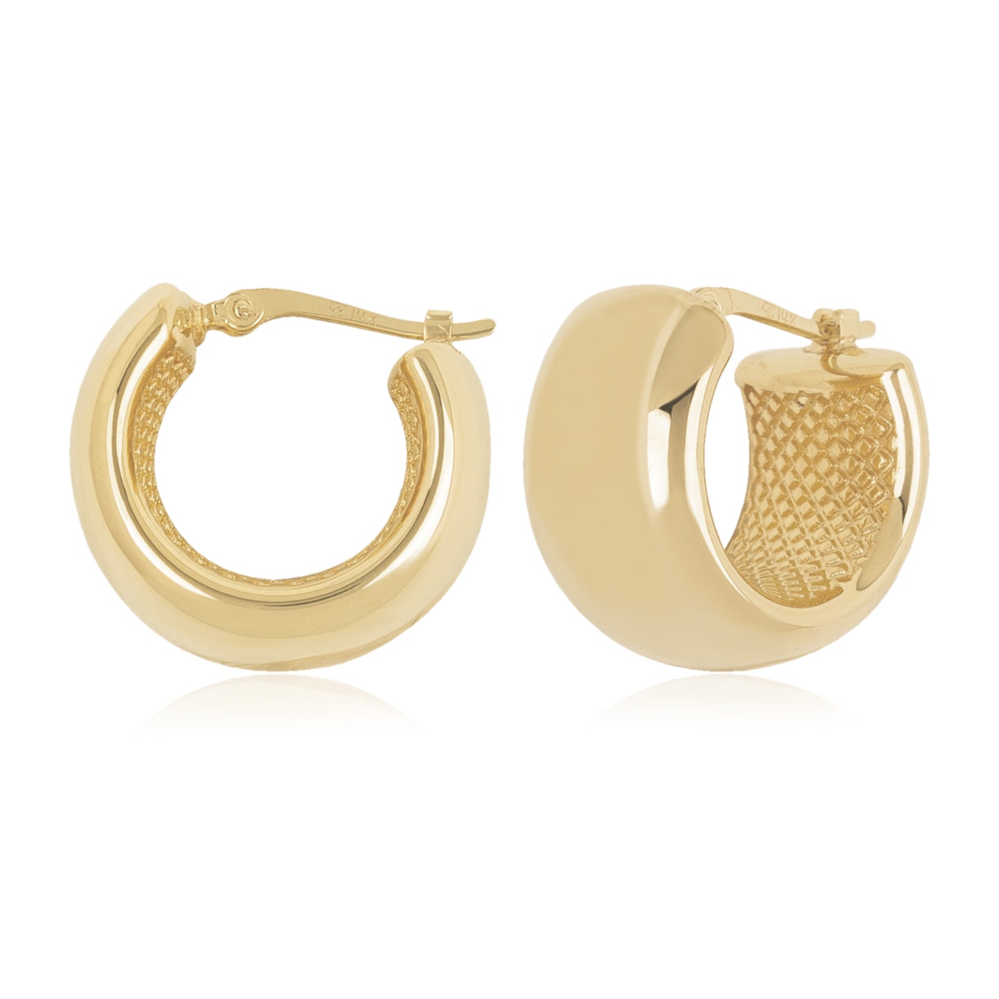14K Yellow Gold Band Hoop Earring