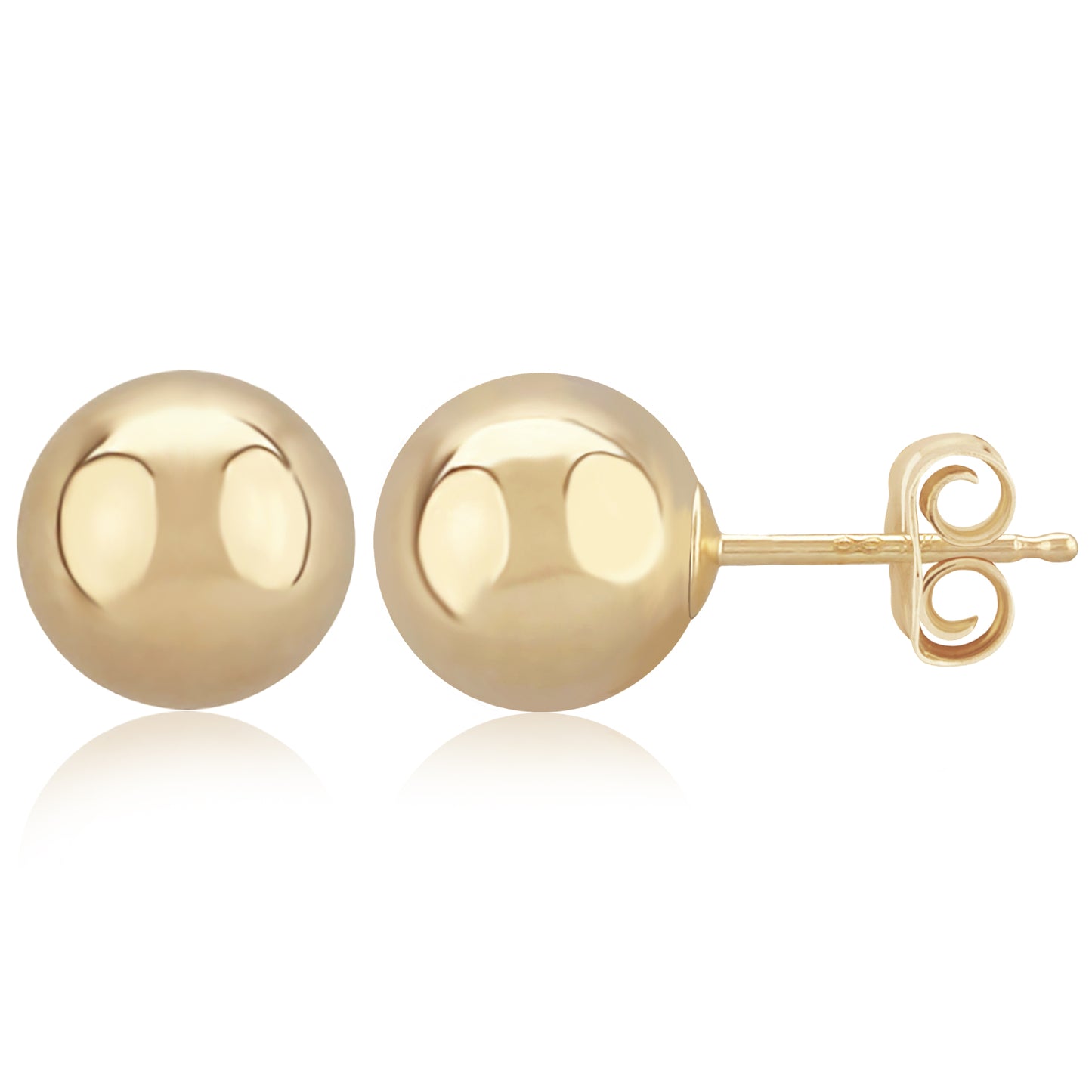 14K Yellow Gold Ball Stud Earrings