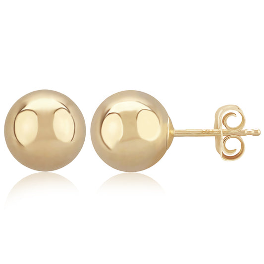 14K Yellow Gold Ball Stud Earrings