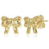 14K Gold Stud Bow Earrings