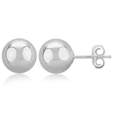 14K White Gold Ball Earrings