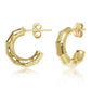 14K Textured Small Hoop Earrings