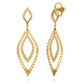 14K Bujukan & Diamond-Cut Texture Marquise Stud Drop Earrings