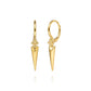 14K Yellow Gold Bujukan Clover & Triangle Pyramid Leverback Drop Earrings