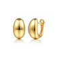 14K Yellow Gold Oval Huggie Hoop Earrings