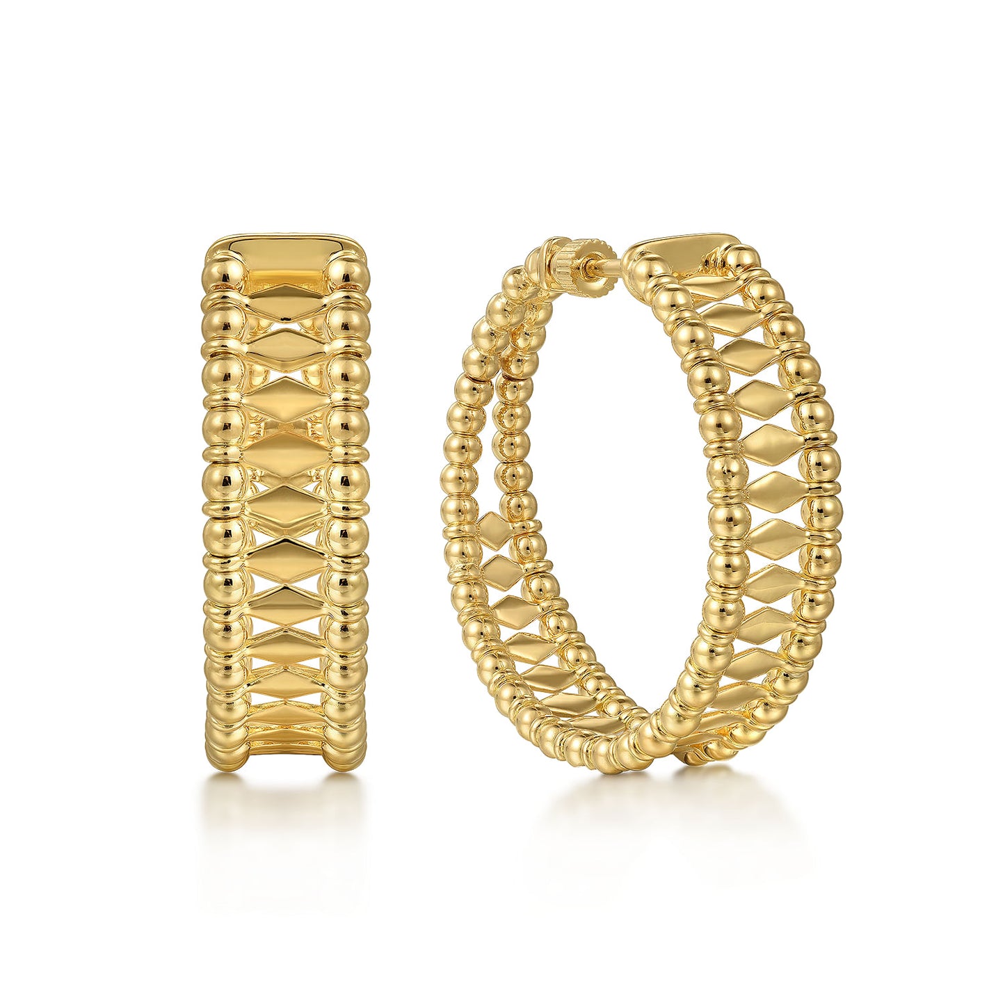 14K Yellow Gold Bujukan Classic Hoop Earrings