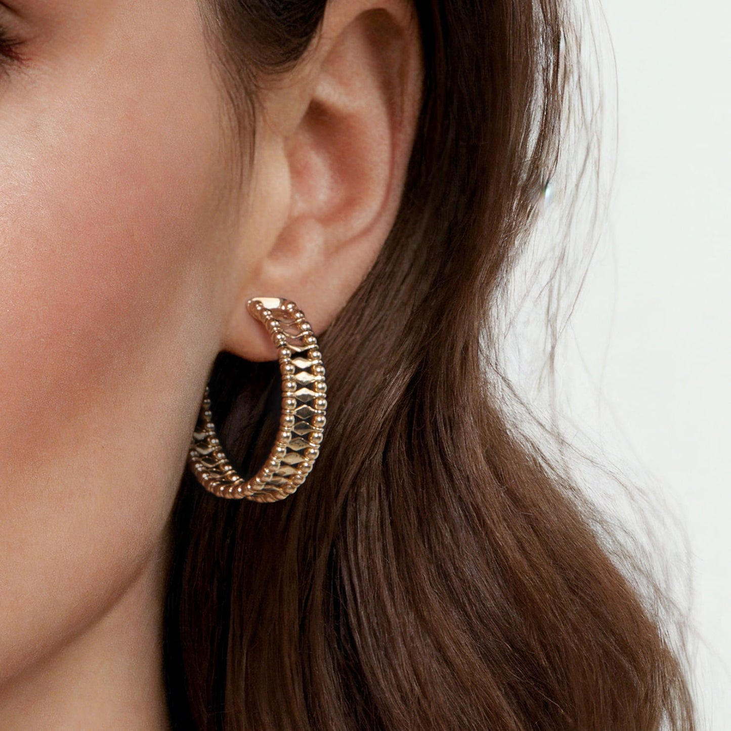 14K Yellow Gold Bujukan Classic Hoop Earrings