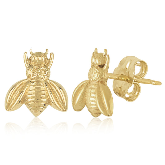 14K Bumble Bee Stud Earrings