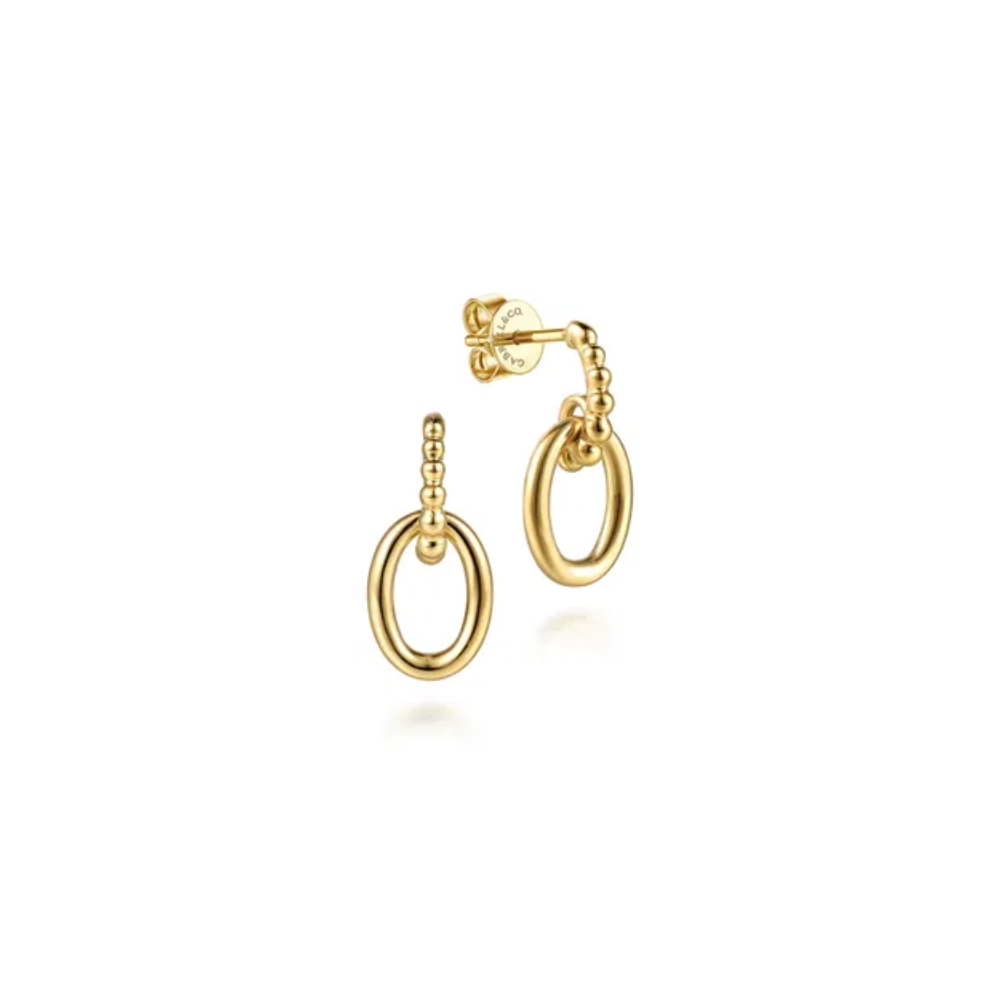 14K Bujukan Stud Drop Earrings