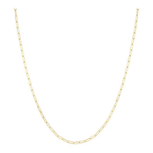 14K Paperclip Link Necklace 24"