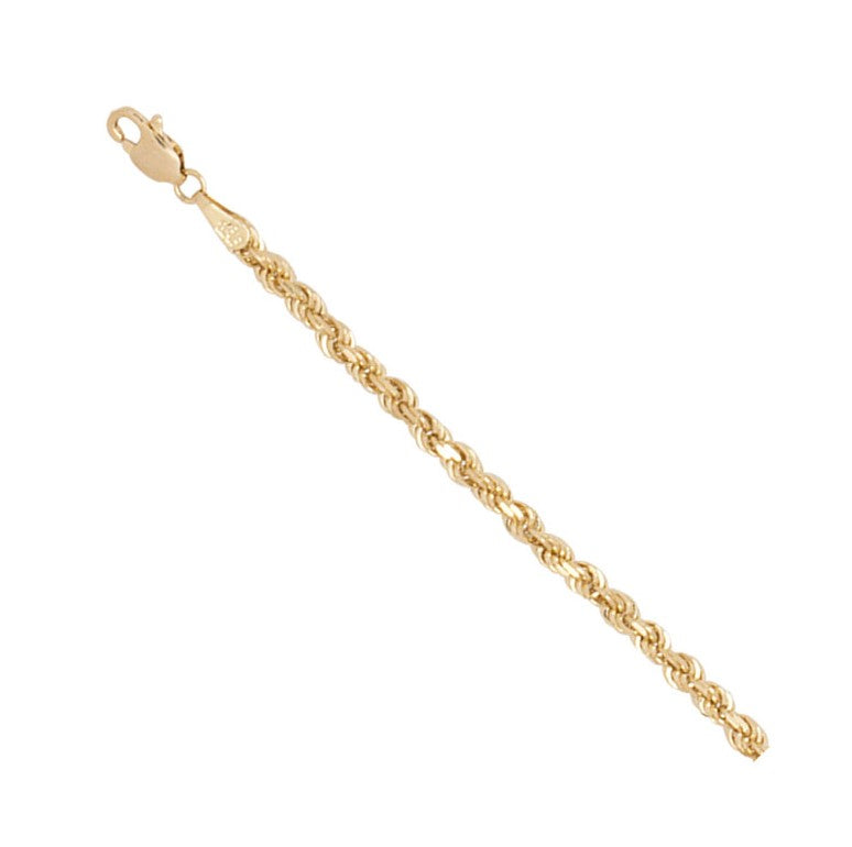 14K Diamond Cut Rope Chain 18"