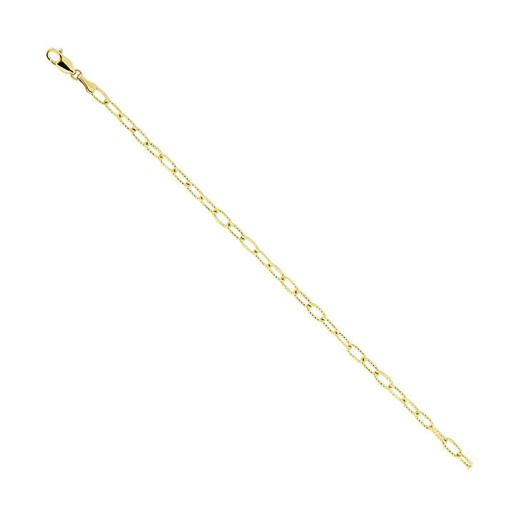 14K Diamond Cut Paperclip Chain