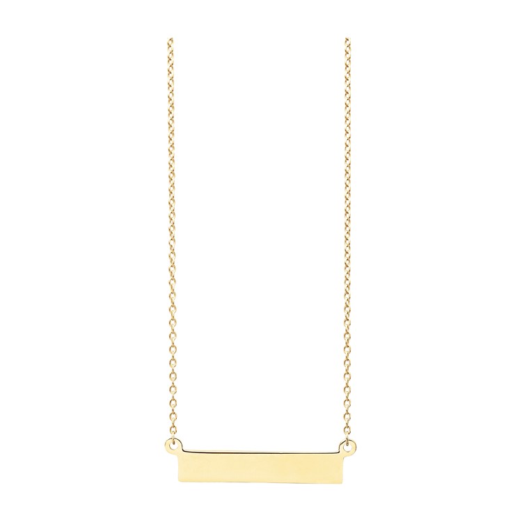 14K Yellow Gold Bar Necklace