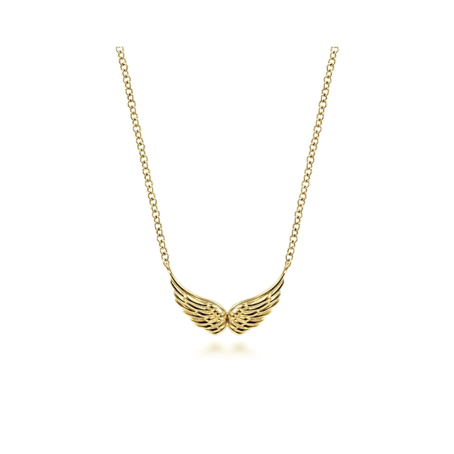 14K Yellow Gold Wing Pendant Necklace