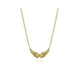 14K Yellow Gold Wing Pendant Necklace